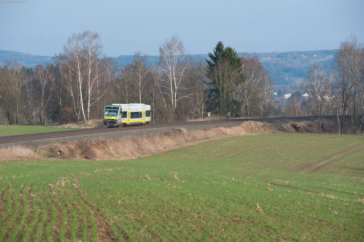 650 735 als ag 84679 von Marktredwitz nach Bad Steben bei Thölau, 24.03.2017