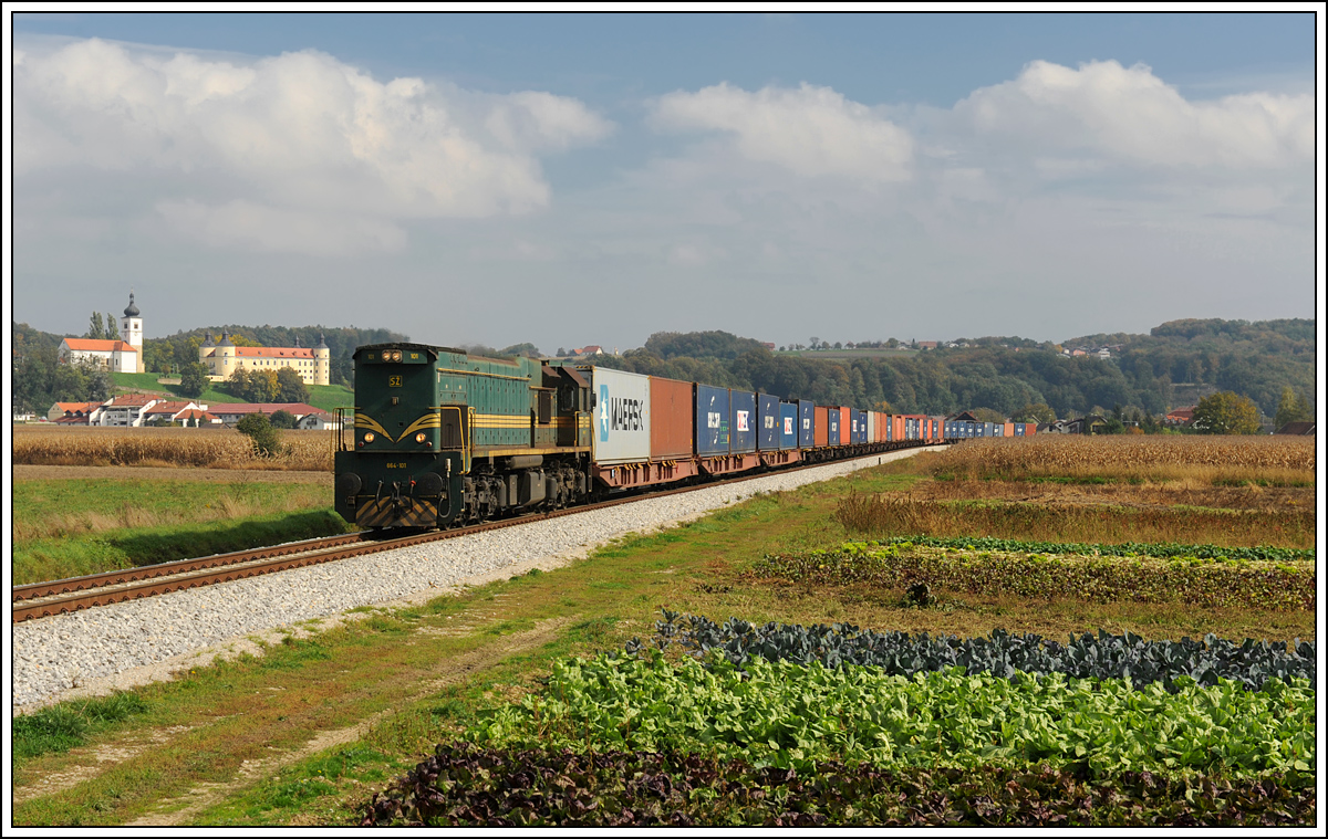 664-101 von Hodo auf dem Weg nach Pragersko, aufgenommen am 10.10.2013 kurz nach der Haltestelle Velika Nedelja.