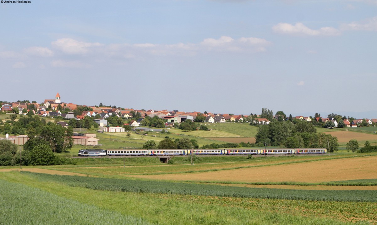 67571 mit dem TER30906 (Krimmeri-Meinau-Sarreguemines) bei Minversheim 18.5.15