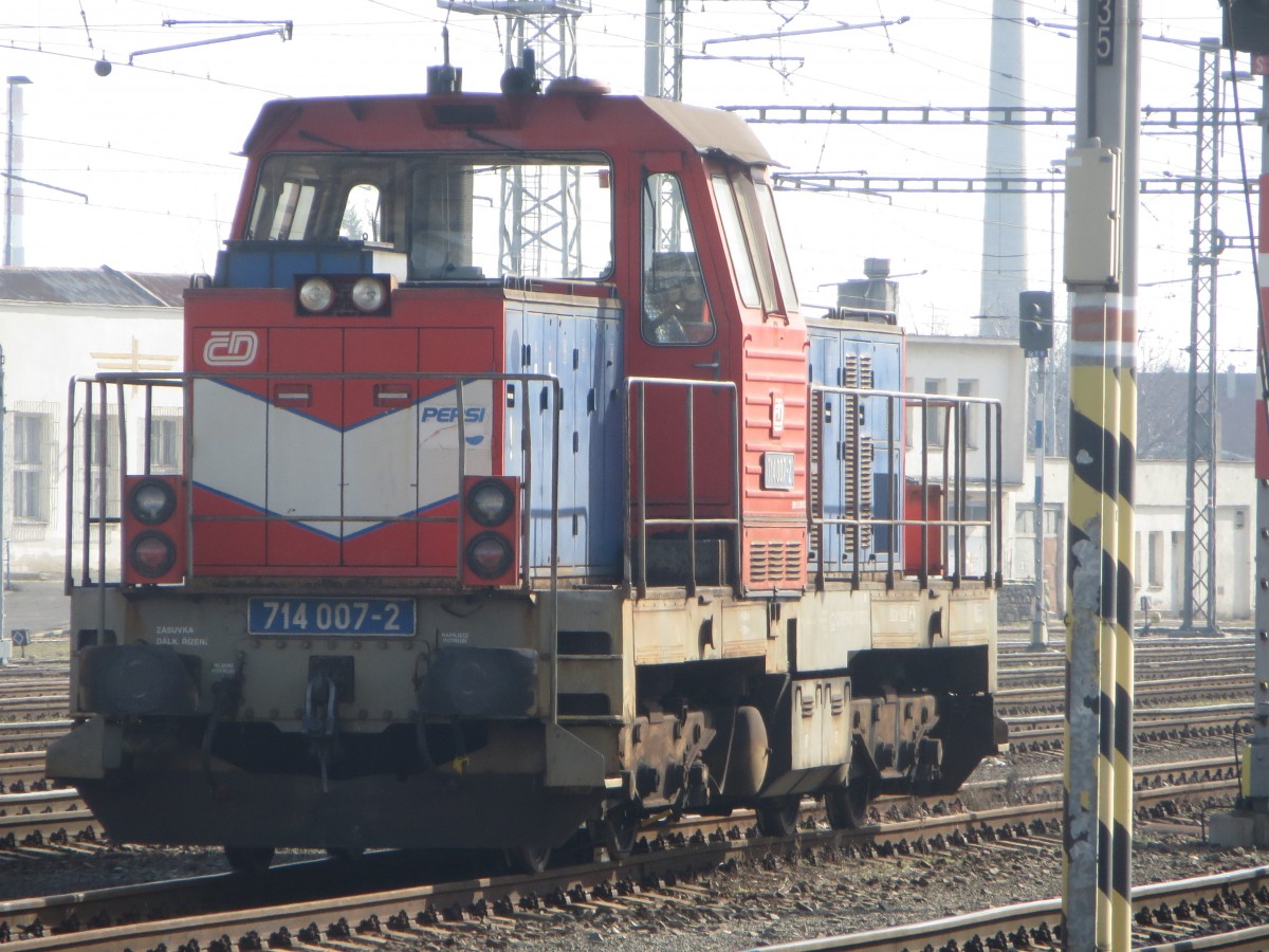 714 007-2 am 02.03.2014 im Kopfbahnhof Troppau Ost (Opava vychod) 