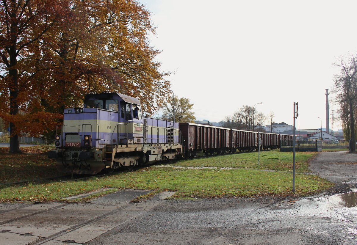 731 031-1 zu sehen am 31.10.25 mit einer �bergabe in Doln� Rychnov.