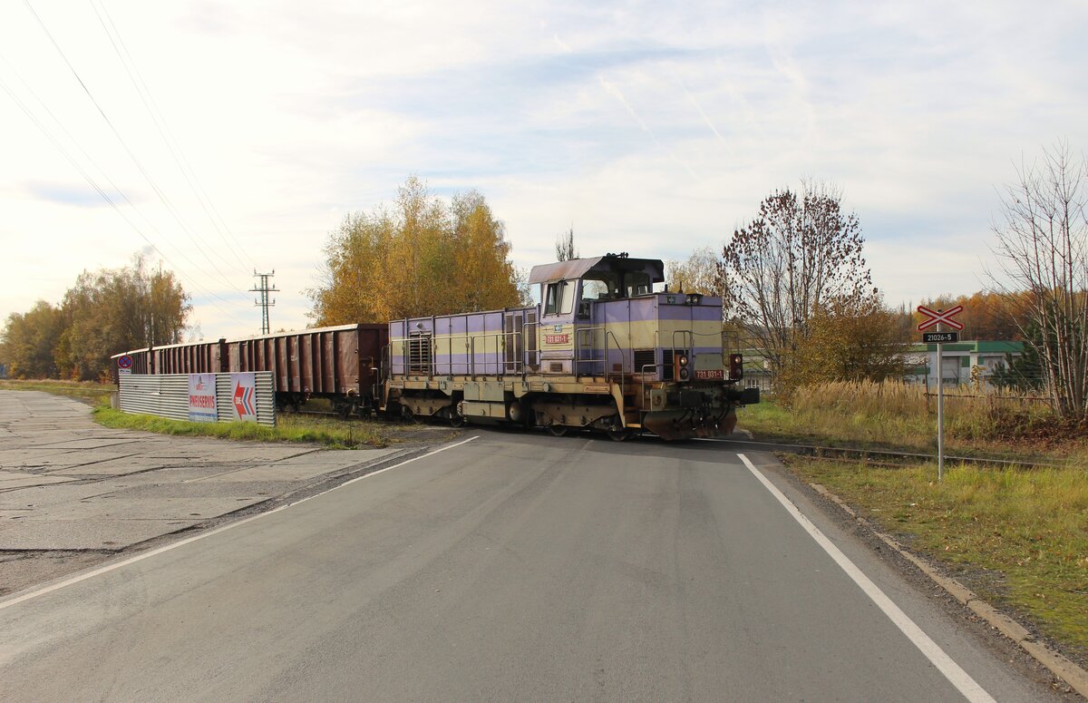 731 031-1 zu sehen am 31.10.25 mit einer �bergabe in Doln� Rychnov.