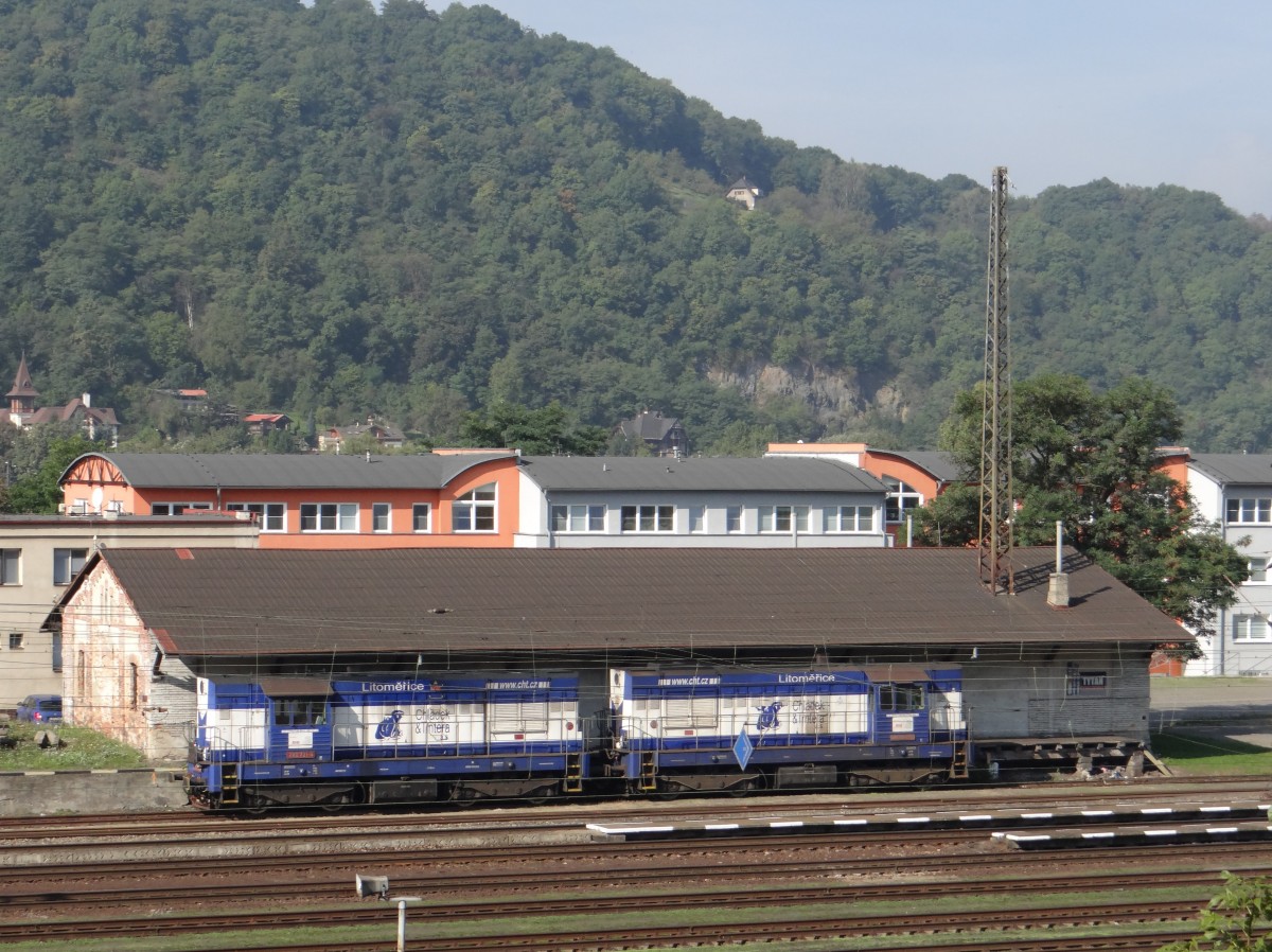 740 721-6 und 740 860-2 zu sehen am 28.09.14 in Ústí nad Labem-Střekov.