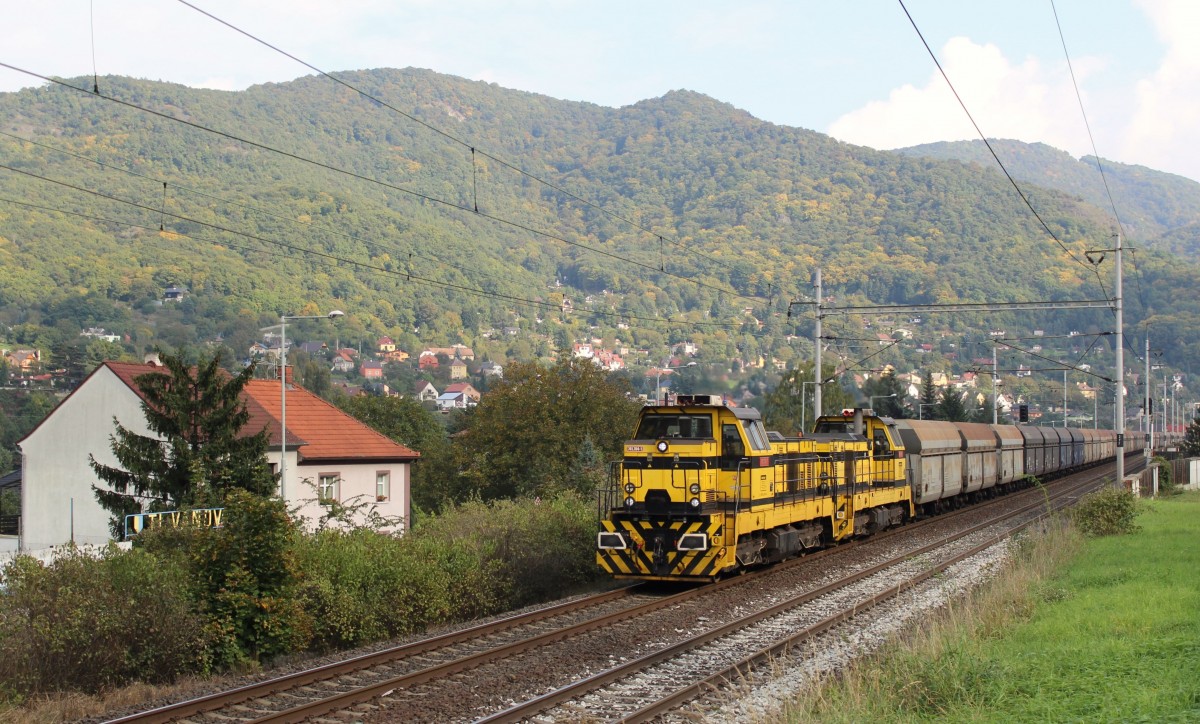 741 704-1 und 741 705-8 zu sehen am 02.10.14 in Vaňov-Skály, Ústí nad Labem.