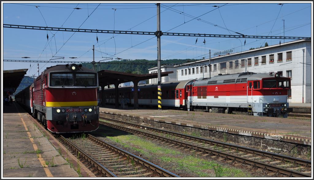 750 300-6 und 757 013-8 in Zvolen. (04.07.2015)