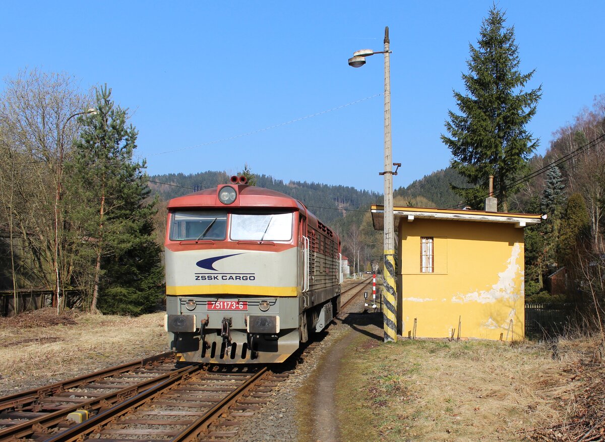 751 173 ZSSK Cargo (Rabbit Rail) zu sehen am 25.03.22 in Olovi Richtung Sokolov.