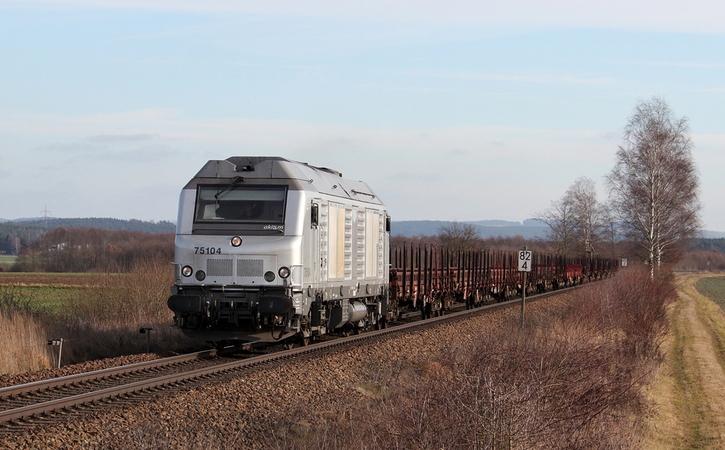 75104 auf der Rückreise von Furth im Wald am 12.01.2014 bei Freihöls