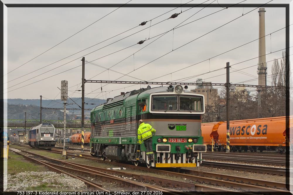 753 197 der KDS hier zusehen in Usti nad Laben-Strekov.Hier am 27.02.2016