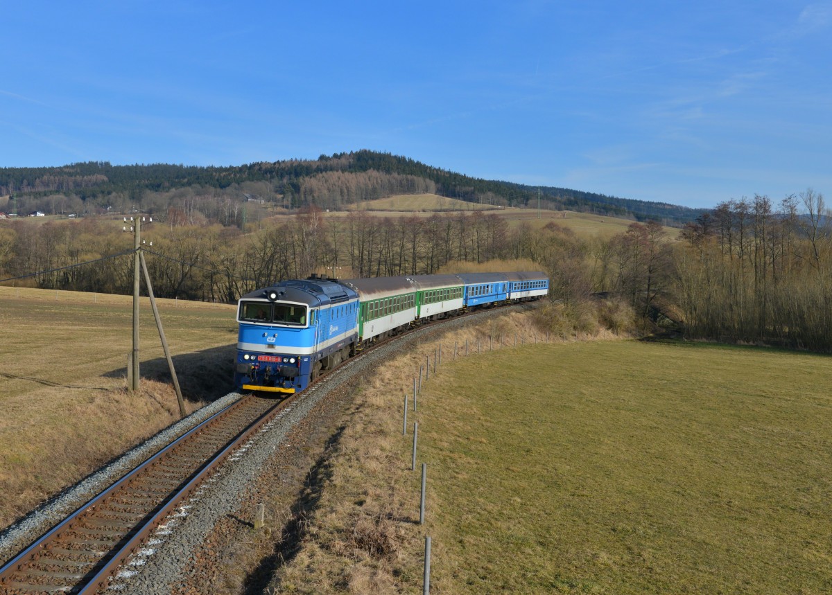 754 015 mit Sp 1967 am 08.03.2015 bei Desenice.