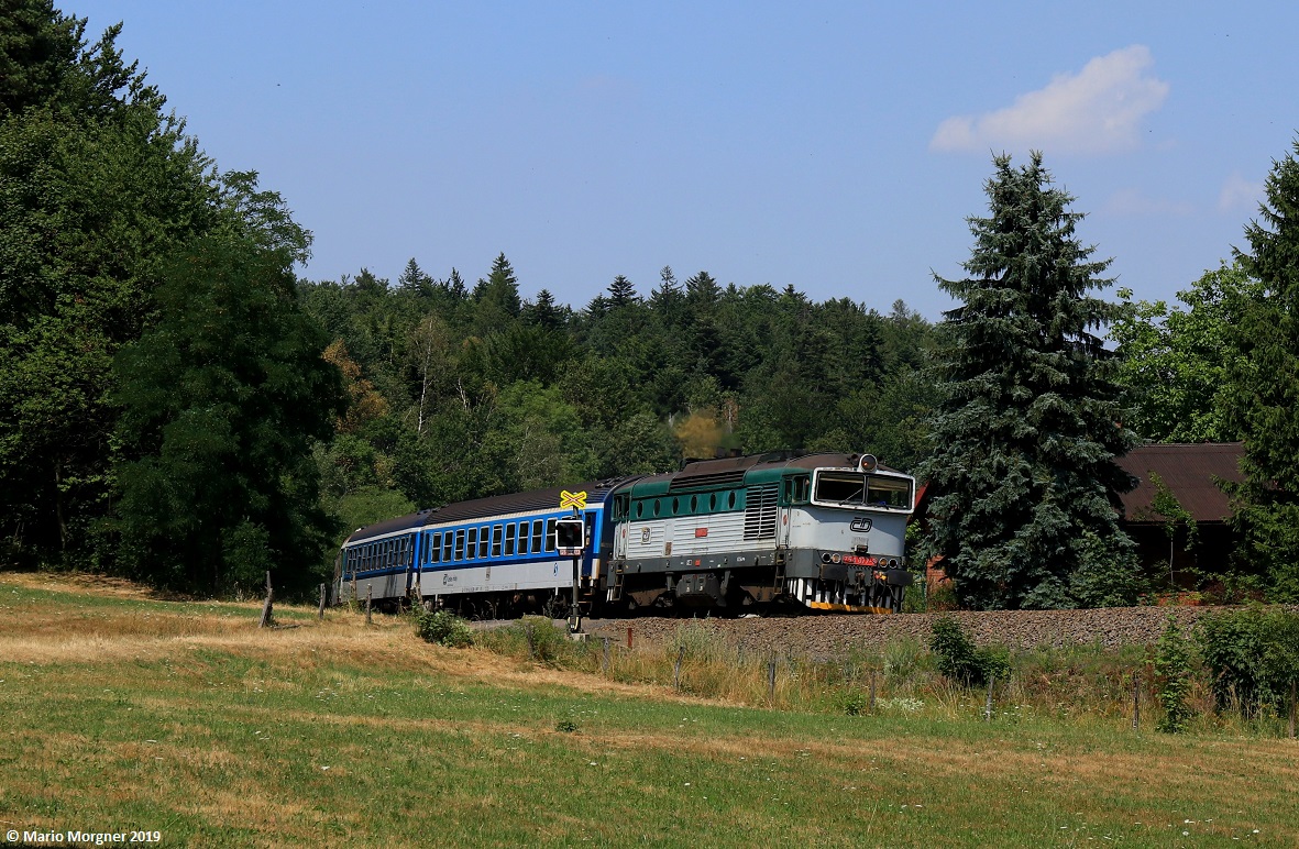754.077 am Os 3135 Frenštát pod Radhoštěm město - Ostrava hl.n. unterwegs bei Kunčice pod Ondřejníkem, 26.07.2019