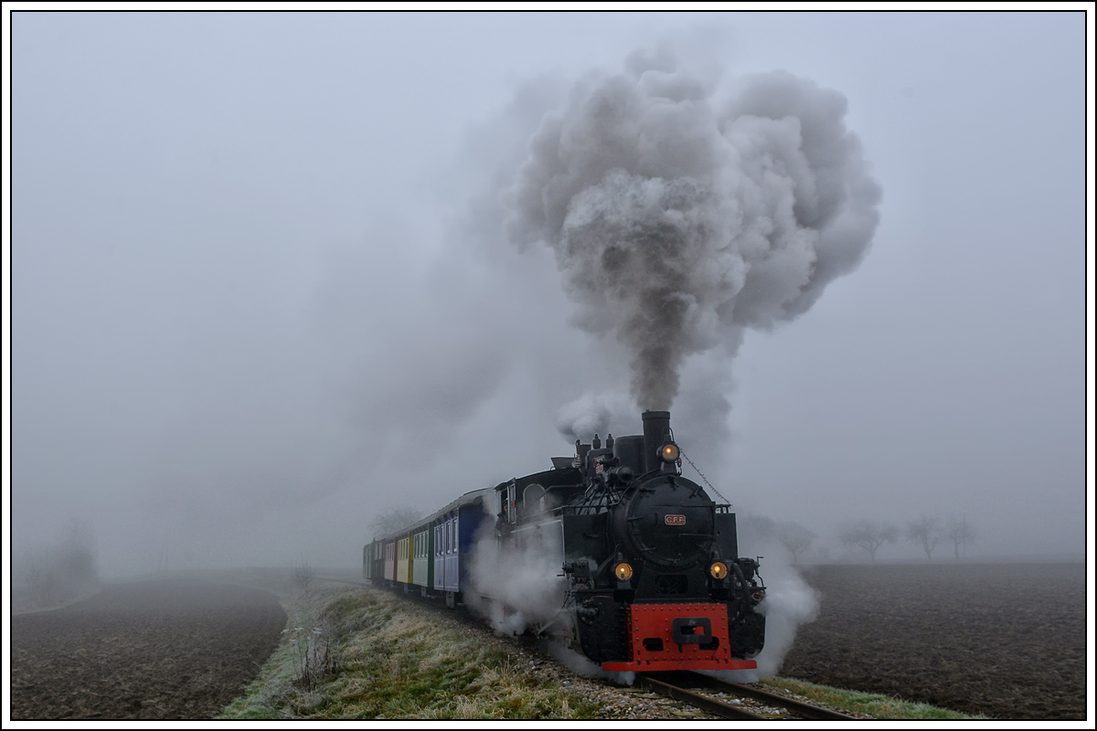 764-411R der Stainzer Bahn am 2.12.2018 in Herbersdorf.