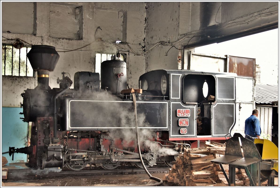 764.243 im Lokschuppen von Criscior wird angeheizt. (17.06.2017)