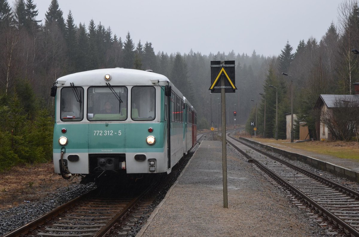 772 312-5 Überführungs Fahrt Schwarzenberg (Erzg.) - Adorf (Vogtl.) in Zwotental 18.03.2016