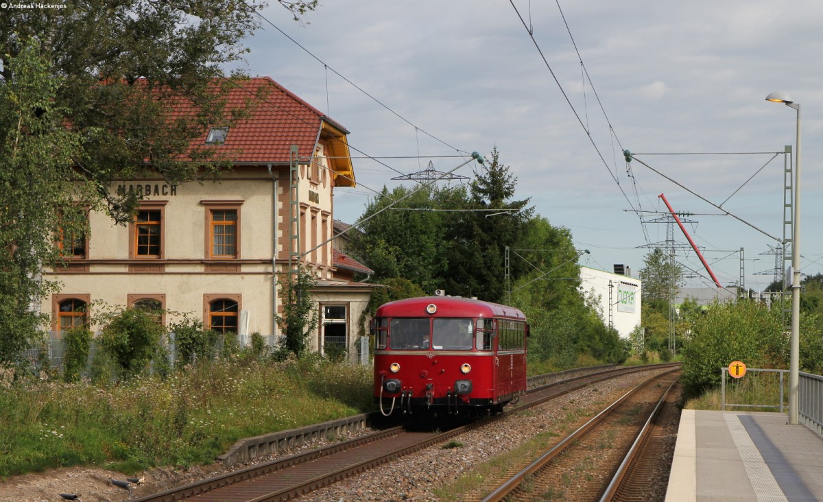 796 625-2 als DPE 68909 (Rottweil-Titisee) bei Marbach 20.8.14