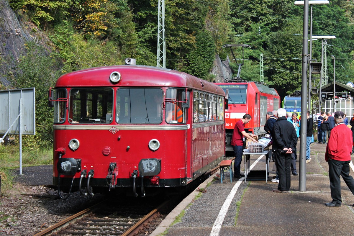 796 625-2 am 13.09.2014 auf Gleis 3 in Triberg während den Triberger Bahnhofstagen.