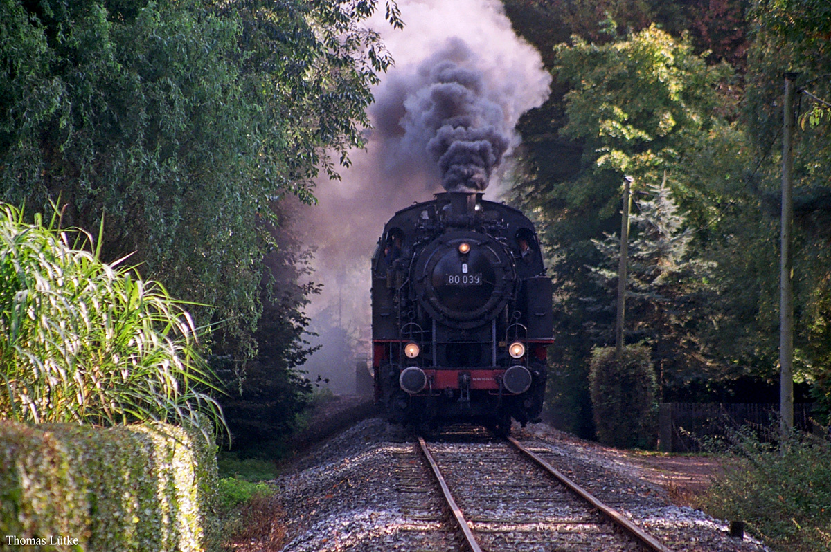 80 039 der Hammer Eisenbahnfeunde mit Sonderzug Hamm - Münster-Ost bei Angelmodde(Gremmendorf) am 07.10.2007. 