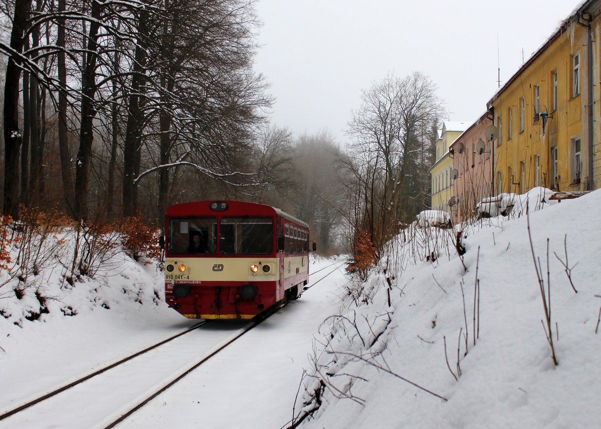 810 041-4 (Os 17244) zu sehen am 23.01.18 in Aš město.