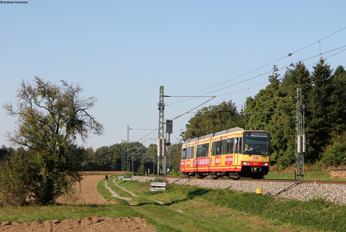 817 als S9 nach Bretten bei Helmsheim 1.10.15