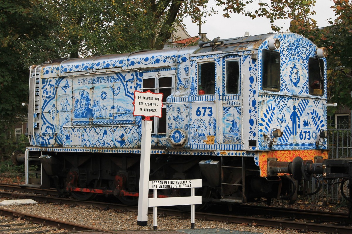 “Bakkie” 673 auf Spoorwegmuseum Utrecht op 25-10-2014.