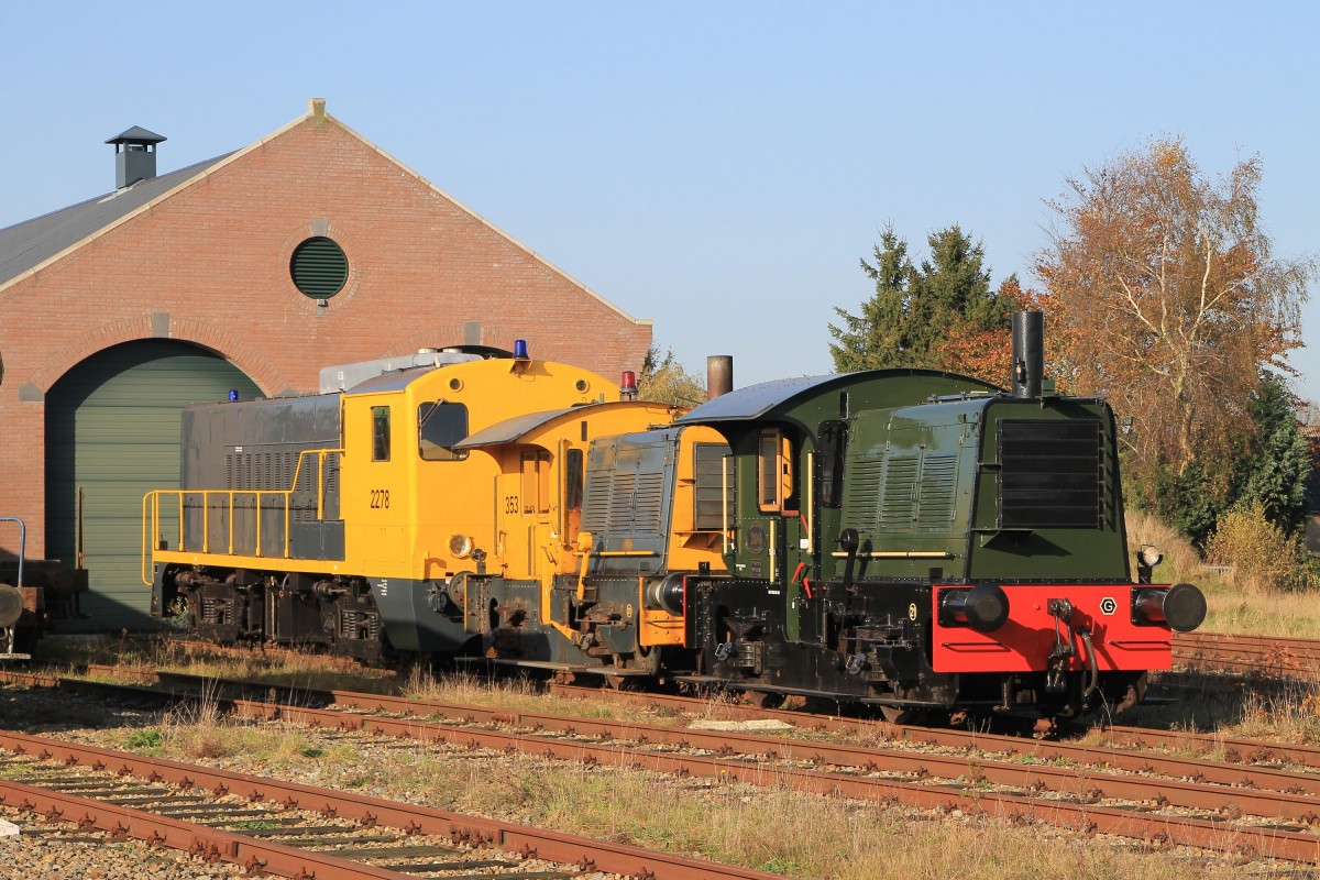 “Sik” 204, “Sik” 353 und 2278 der Stichting Stadskanaal Rail (STAR) während rangierarbeiten auf Bahnhof Stadskanaal am 1-11-2014.