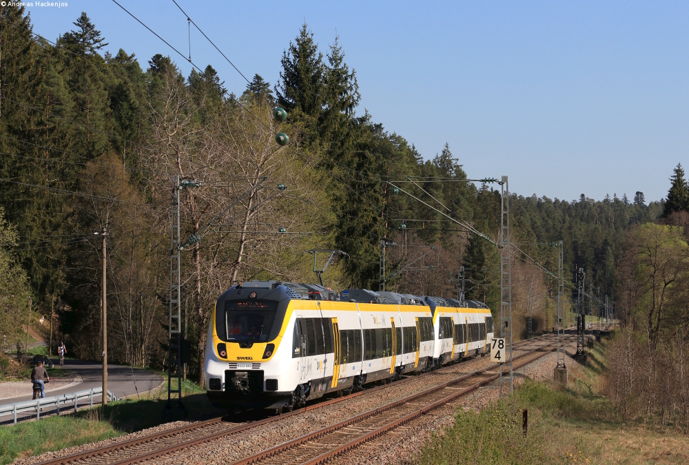 8442 183 und 8442 181 als DbZ 55563 (Immendingen-Rastatt) im Groppertal 23.4.20