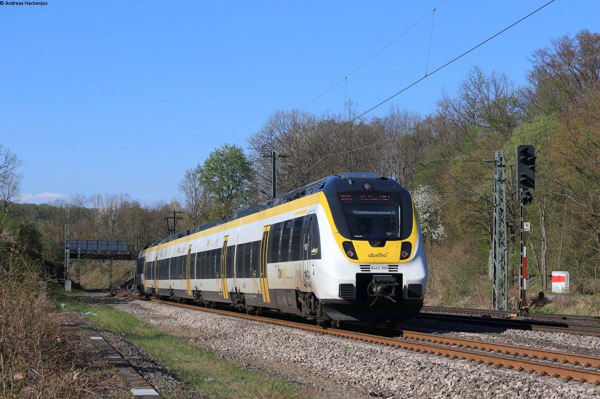 8442 306 als RB 19649 (Bruchsal-Mühlacker) in Maulbronn West 11.4.20