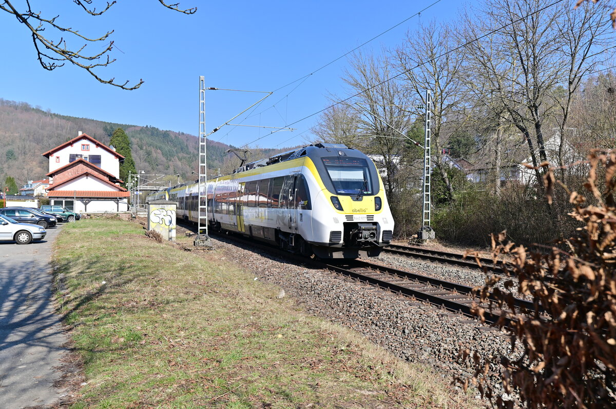 8442 607 als RE10a nach Heilbronn  mit einem zweiten dreiteiligen Hamster am  4.3.2ü22
