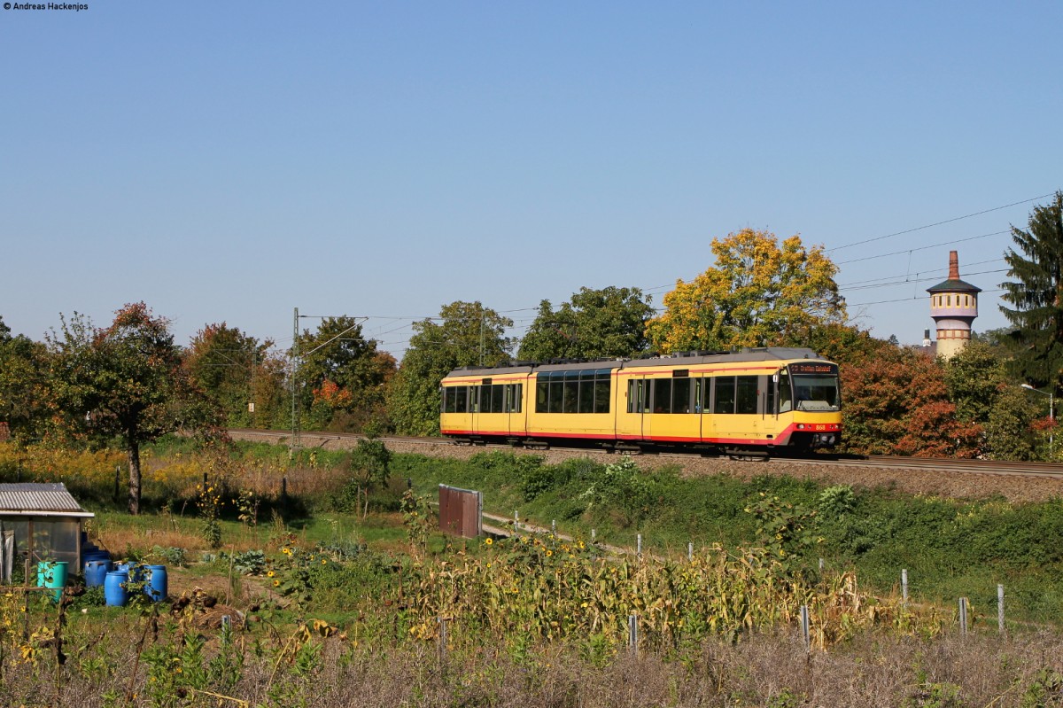 868 als S9 nach Bretten Bf bei Bruchsal 1.10.15
