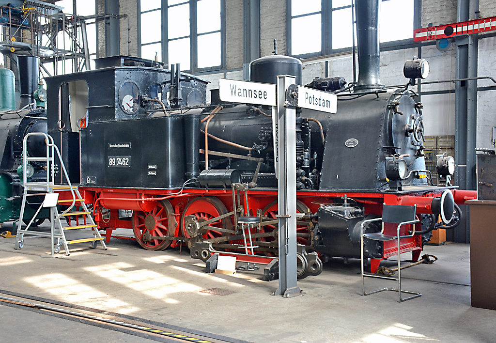 89 7462 in der Ausstellungshalle des DB-Museums Koblenz-Lützel - 11.09.2016