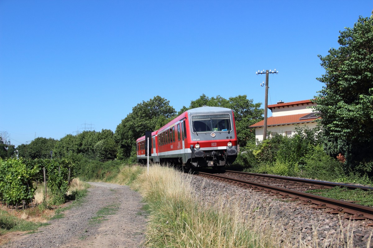 928 448 als RB 28525 (Ramsen - Frankenthal Hbf) zwischen Asselheim und Grnstadt Nord am 01.08.13