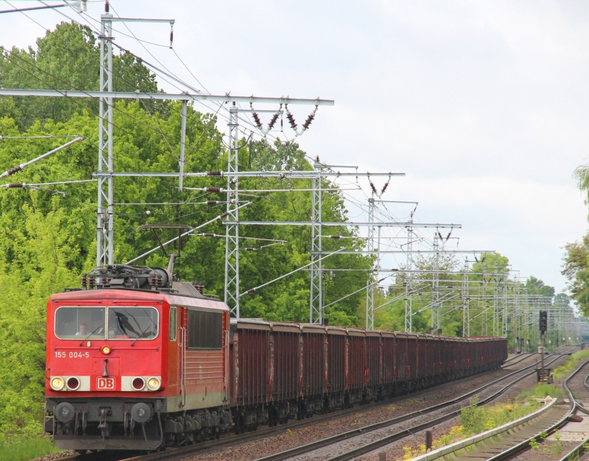 9.5.2014 Zepernick, 155-004 mit Ganzzug