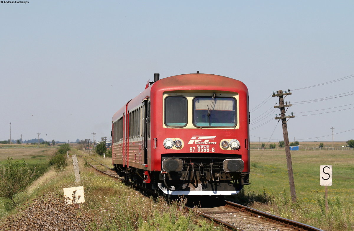 97-0566-6 als R 14390 (Sinnicolau Mare-Timisoara Nord) bei Pescaretu Mic 29.8.16