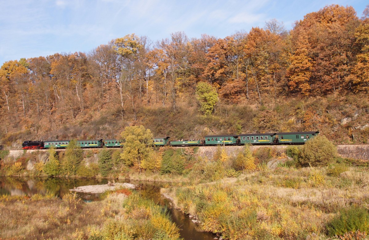 99 1734-5, 01.11.2015, an der Talsperre Malter