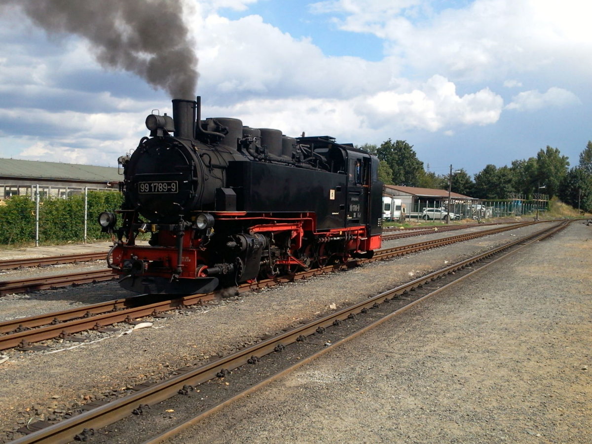 99 1789 im Bahnhofsbereich Putbus , am 5.9.2020