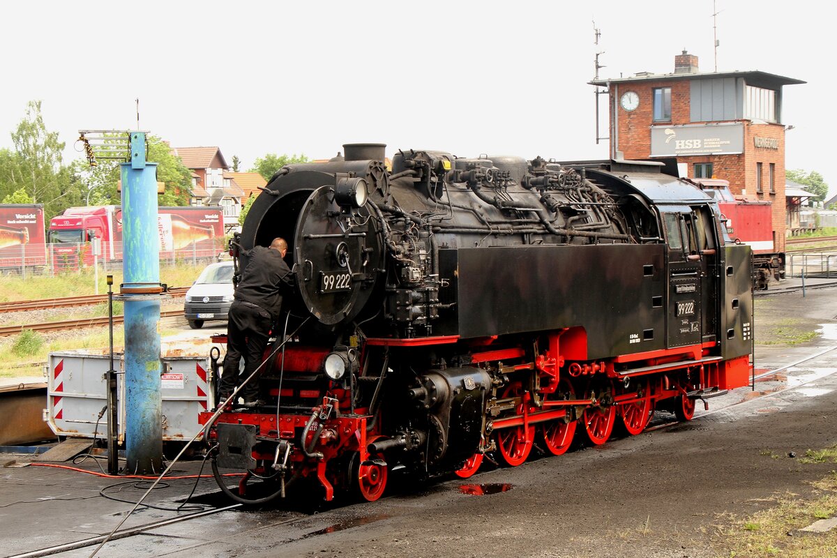 99 222 am 21.05.2022 auf der Schlackegrube im Bw Wernigerode
