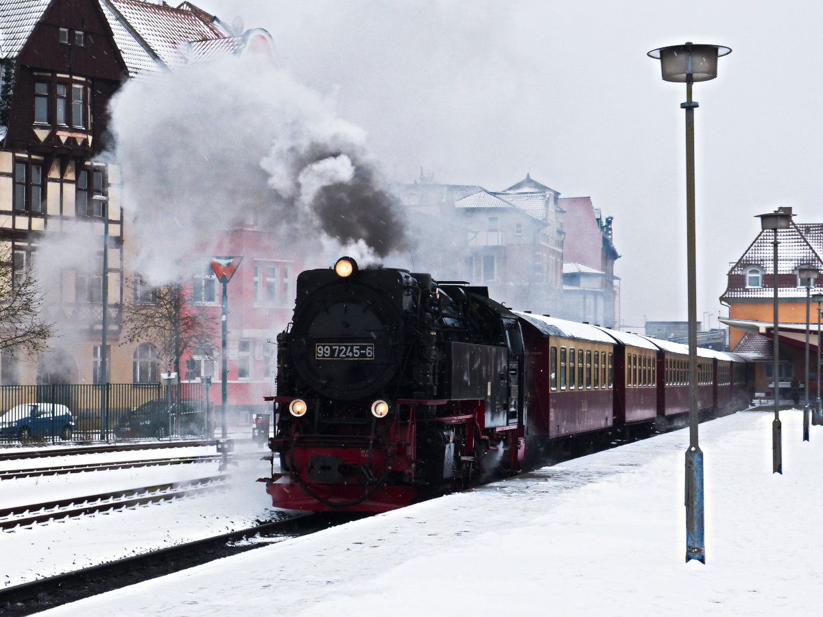 99 7245-6 Nordhausen-Nord am 29.12.2014 dem einzigen schneelastigen Tag um die Weihhnachtszeit