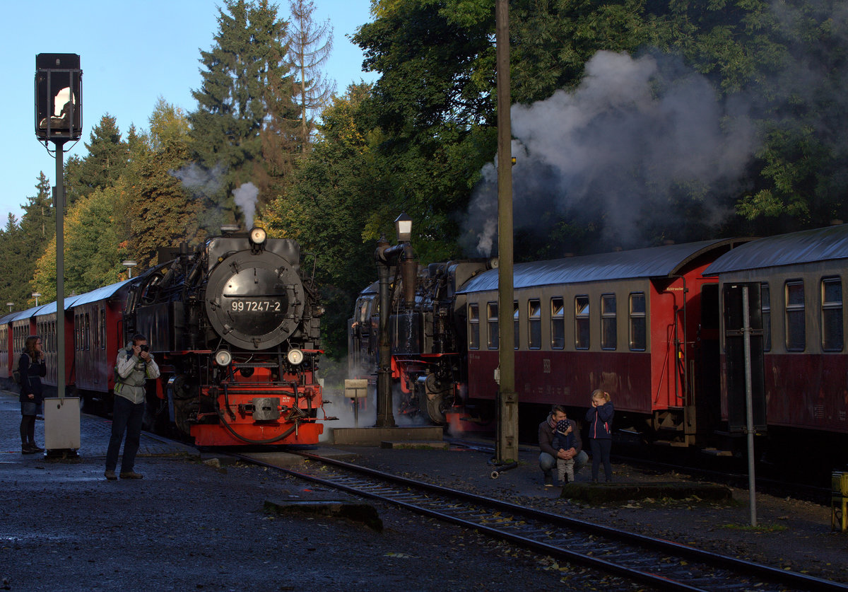 99 7247-2  Ausfahrt Drei Annen Hohne Richtung Brocken. 03.10.2017  17:09 Uhr.