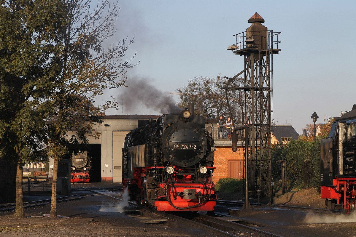 99 7247-2 (Baujahr: 1957) der Harzer Schmalspurbahn GmbH (HSB) auf Bahnhof Wernigerode am 4-10-2014.
