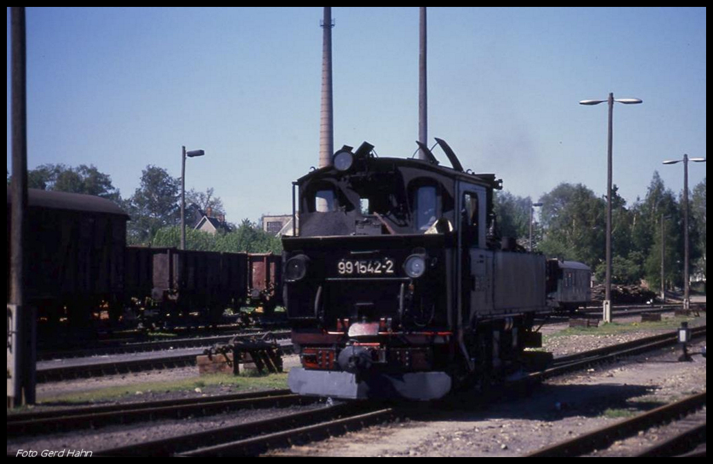 991542 rangiert am 3.5.1990 im Bahnhof Mügeln.