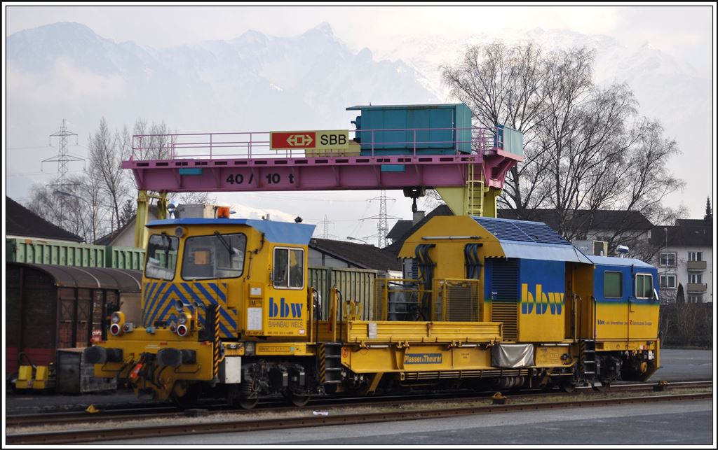 9981 9185 002-8 BahnBau Wels in Buchs SG. (04.02.2014)