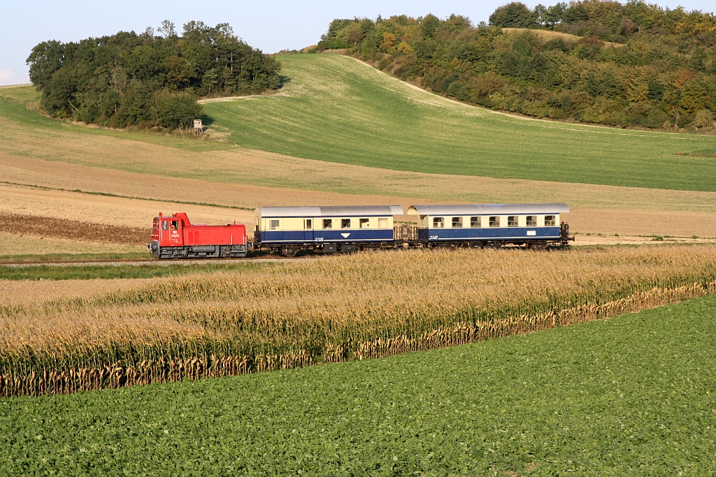 A-BIF 2062.53 am 03.Okt. 2021 als Nebenfahrt 14721 (Würnitz-Hetzmannsdorf - Ernstbrunn) beim Km 25,7 der Lokalbahn Korneuburg - Hohenau.