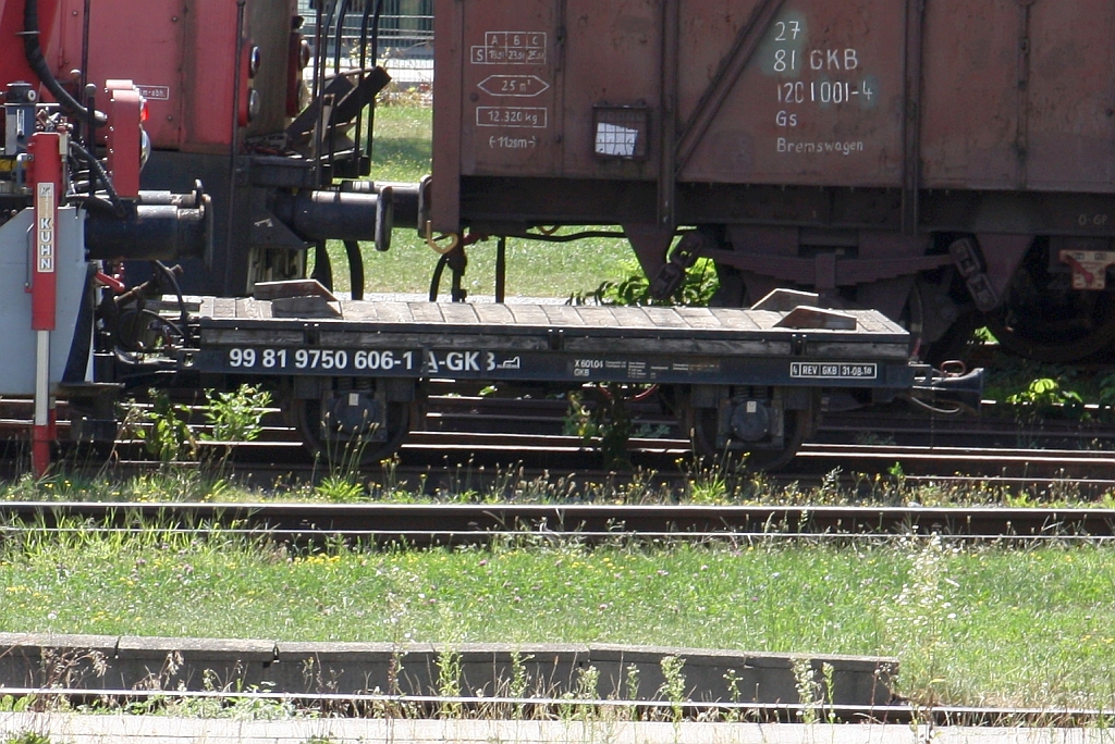 A-GKB 99 81 9750 606-1 am 18.August 2025 in der GKB-Werkstatt Graz Köflacherbahnhof.