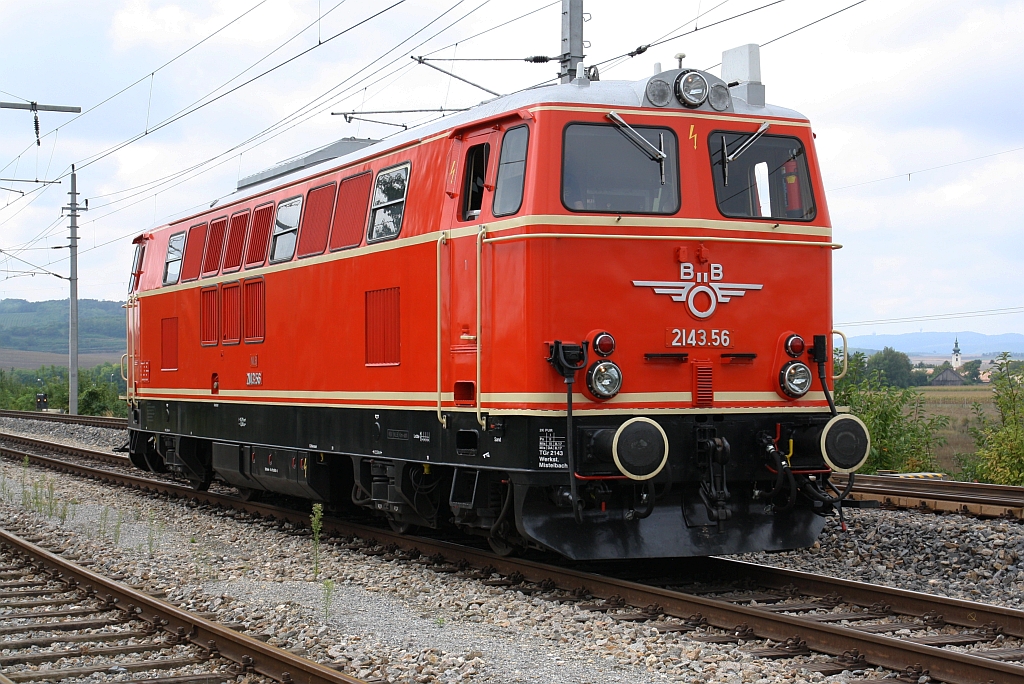 A-NLB 2143.56 am 08.September 2019 im Bahnhof Mistelbach.