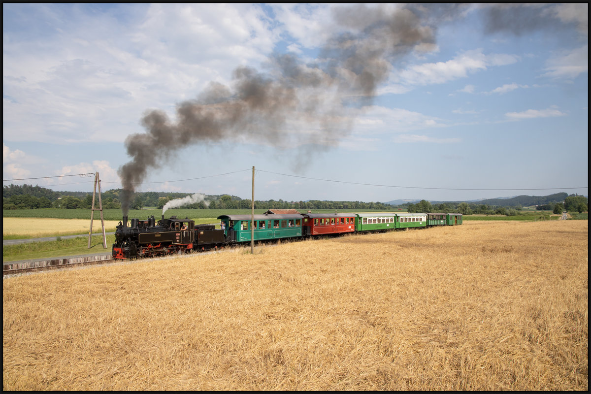 Ab durch´s Korn ,.... 
Der Flascherlzug bei Neudorf am 27.06.2020