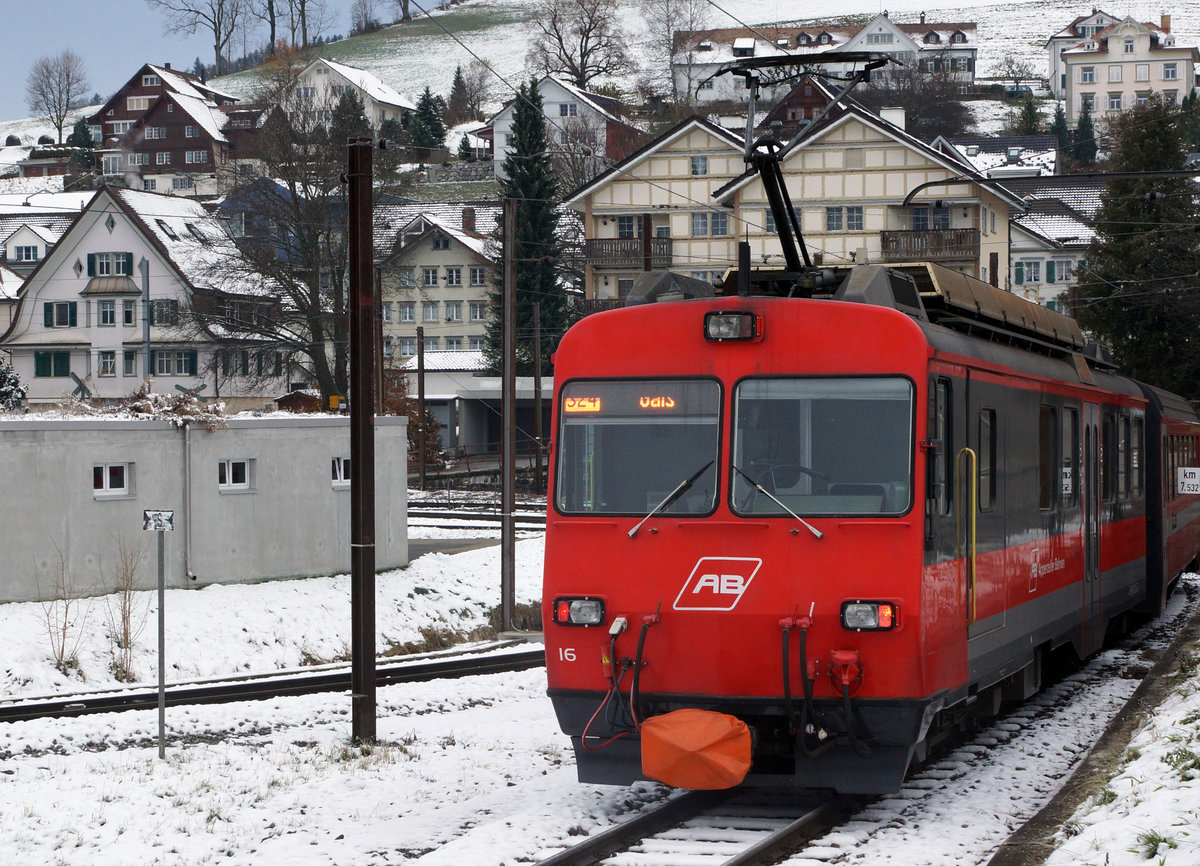 AB: S 24 bei Gais am 13. November 2016.
Foto: Walter Ruetsch