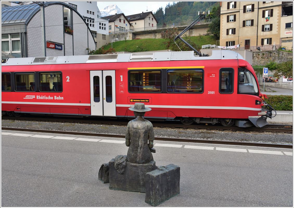 ABe 4/16 3101 als S2 1520 in Thusis. (09.10.2016)