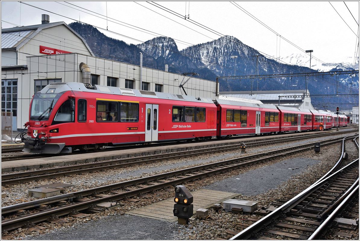 ABe 4/16 3103 in Landquart. (04.02.2017)