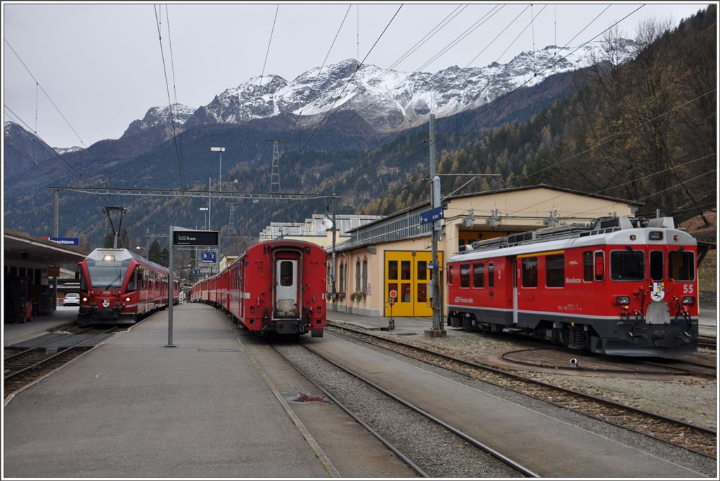 ABe 4/4 III 55  Diavolezza  sieht aus wie neu. (28.11.2015)