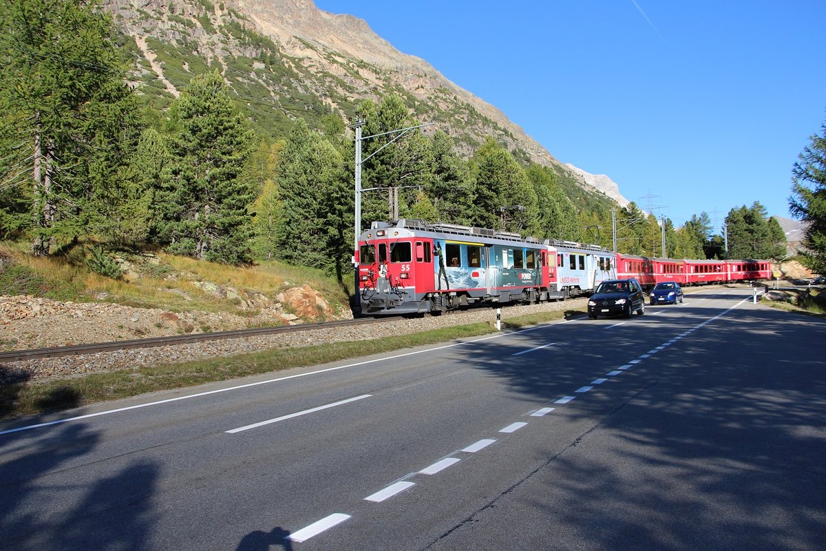 ABe 4455bei Bernina Suot, am 23.9.2014 .