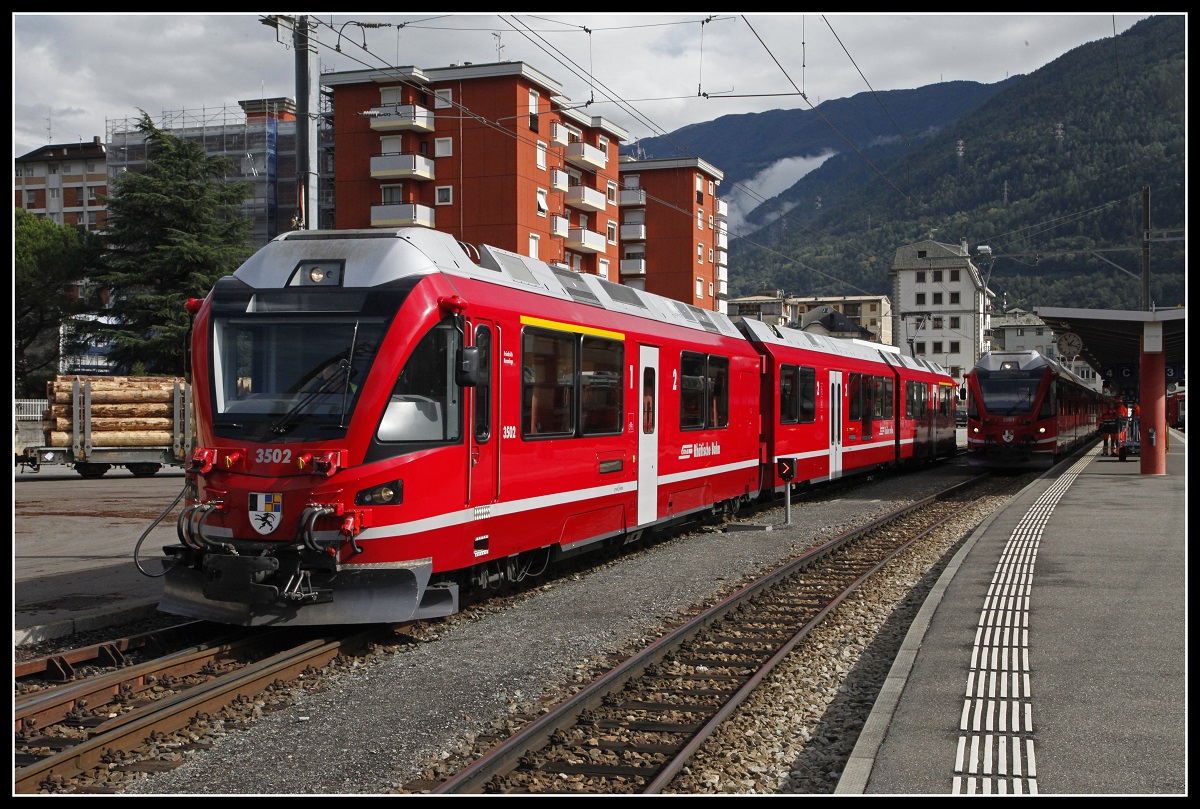 ABe 8/12 3502 abgestell in Tirano am 2.10.2019.